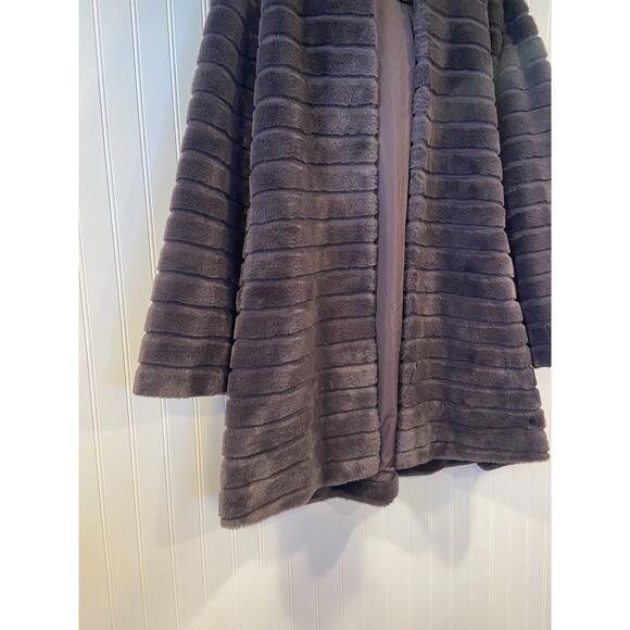 Rachel Zoe Coat Women's 3XL Faux Fur Coat, Dark Brown, Knee Length - Picture 2 of 5